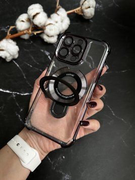 Чехол силиконовый ударопрочный с Magsafe и подставкой для iPhone 14 Pro Max Black