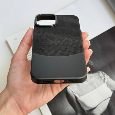 Чехол из текстиля со структурой под джинс Denim case для iPhone 16 Black