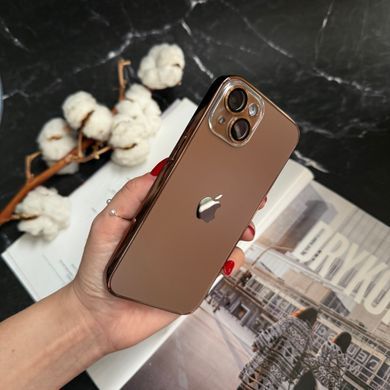 Чохол матовий імітація скла Desert Titanium для iPhone 14 Dark Gold