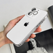 Чехол матовый стеклянный с цветным ободком Titanium Case для iPhone 13 Pro White