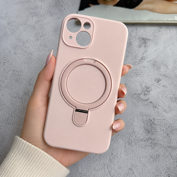 Силіконовий чохол з MagSafe та підставкою для iPhone 13 Pink Sand