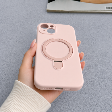 Силіконовий чохол з MagSafe та підставкою для iPhone 13 Pink Sand