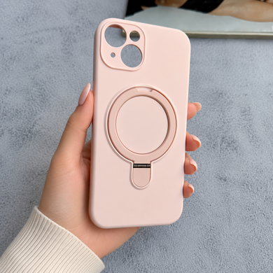 Силіконовий чохол з MagSafe та підставкою для iPhone 13 Pink Sand