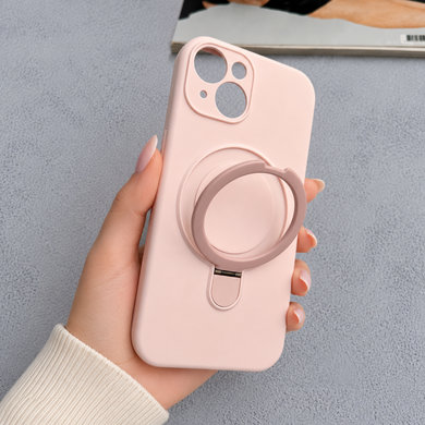 Силіконовий чохол з MagSafe та підставкою для iPhone 13 Pink Sand