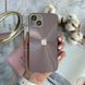 Чехол имитация стекла Laser Disco case 3D logo для iPhone 15 Lavender