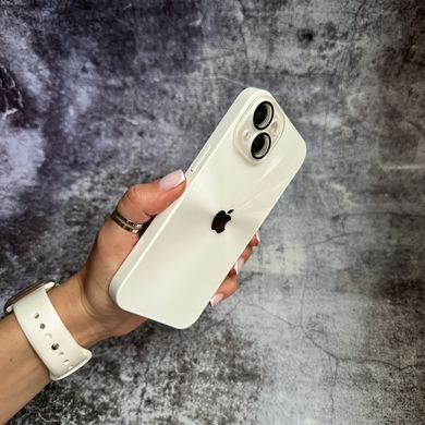 Чехол имитация стекла Laser Disco case 3D logo для iPhone 14 White