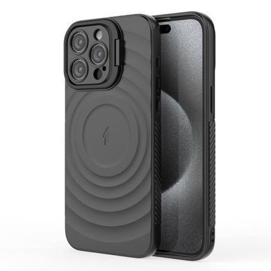 Силіконовий протиударний чохол з відкидною підставкою MagSafe Support Texture для iPhone 13 Pro Black