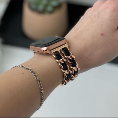 Металевий ремінець з плетінням Elegant для Apple Watch 42|44|45|46|49mm Champagne
