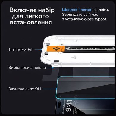 Защитное стекло Spigen EZ FIT Privacy (1 шт), Антишпион для iPhone 17 Pro Black