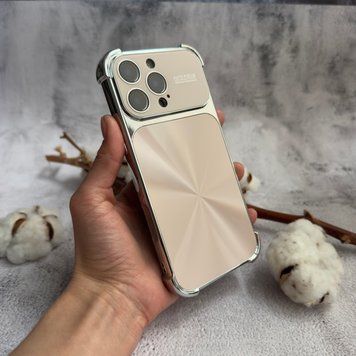 Противоударний чохол з захисними кутами і глянцевою спинкою для iPhone 16 Pro Max Gold