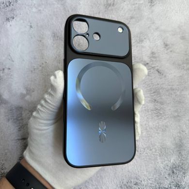 Чехол имитация стекла матовый в Style 17 с MagSafe для iPhone 16 Black