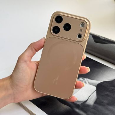 Чохол імітація скла матовий в Style 17 з MagSafe для iPhone 17 Pro Gold