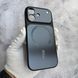 Чехол имитация стекла матовый в Style 17 с MagSafe для iPhone 16 Black