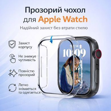 Чехол прозрачный с защитным стеклом Premium для Apple Watch 42mm 10/11 series
