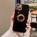Чехол глянцевый силикон с кольцом держателем для iPhone 11 Pro Black
