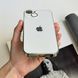 Чехол матовый стеклянный с цветным ободком Titanium Case для iPhone 14 White