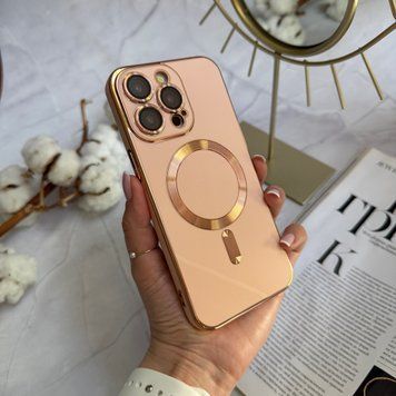 Чохол глянцевий силікон з Magsafe для iPhone 12 Pro Max Pink Sand