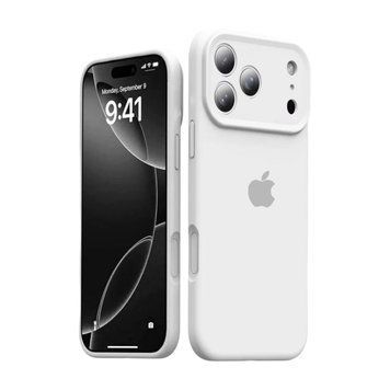 Чехол Silicone Case FULL 360 с микрофиброй для iPhone 17 Pro &mdash; White/ Белый