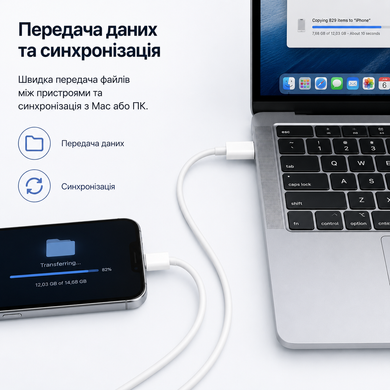 Кабель 20w Lightning to USB-C Cable (1 m) Type-C для Apple White