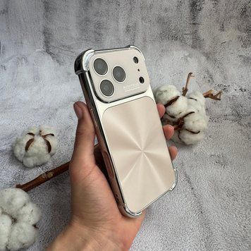 Противоударный чехол с защитными углами и глянцевой спинкой для iPhone 17 Pro Max Gold