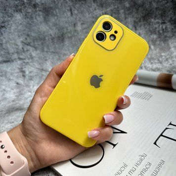 Чохол скляний з захистом камери для iPhone 12 mini Yellow