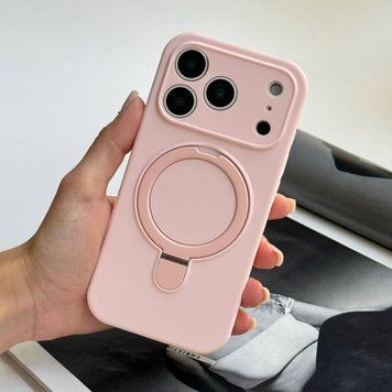 Силіконовий чохол з MagSafe та підставкою для iPhone 17 Pro Max Pink Sand