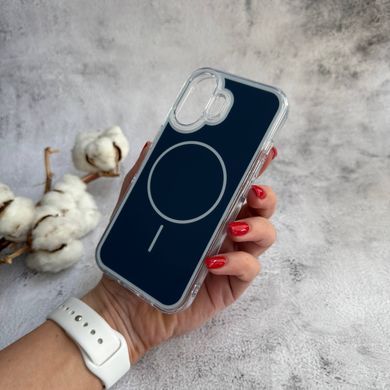Прозрачный противоударный чехол ClearShield с MagSafe для iPhone 17 Royal blue