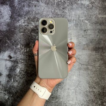 Чохол імітація скла Laser Disco case 3D logo для iPhone 13 Pro Max Dark Grey