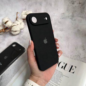 Чохол Silicone Case FULL 360 з мікрофіброю для iPhone 17 Air Black Чорний