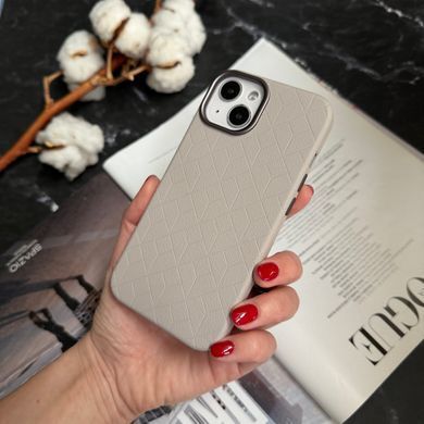 Чохол шкіряний Luxury leather case з магнітом MagSafe для iPhone 14 Silver