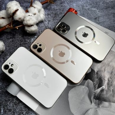 Чохол скляний з матовим обідком і магнітом Titanium Lux MagSafe для iPhone 16 Pro Max White
