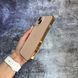 Чехол стеклянный с хромированным ободком Titanium Case для iPhone 14 Gold