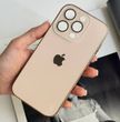 Чохол скляний з хромованим обідком Titanium Case для iPhone 14 Pro Gold
