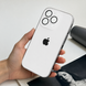 Чехол матовый стеклянный с цветным ободком Titanium Case для iPhone 16 Pro Max White