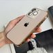Чохол скляний з хромованим обідком Titanium Case для iPhone 14 Pro Gold