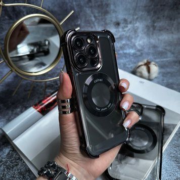 Чехол силиконовый ударопрочный с магнитом MagSafe для iPhone 12 Pro Black