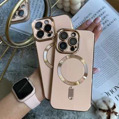 Чехол глянцевый силикон с Magsafe для iPhone 14 Plus Pink Sand