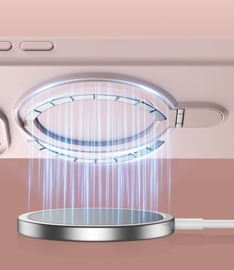 Силіконовий чохол з MagSafe та підставкою для iPhone 16 Pro Max Pink Sand