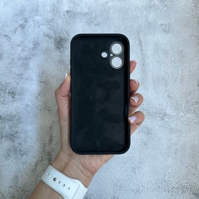 Чехол из силикона и покрытием Soft Touch микрофибра для iPhone 16 Black