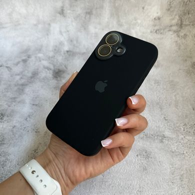Чехол из силикона и покрытием Soft Touch микрофибра для iPhone 16 Black