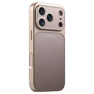 Чехол имитация стекла матовый в Style 17 с MagSafe для iPhone 14 Pro Max Gold