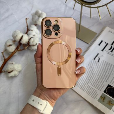 Чохол глянцевий силікон з Magsafe для iPhone 14 Pro Pink Sand