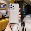 Чохол силіконовий ударостійкий з карманом і шнурком через плече для iPhone 15 Pro Max Прозорий