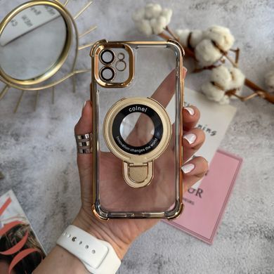 Чехол силиконовый ударопрочный с Magsafe и подставкой для iPhone 11 Gold
