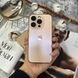 Чехол стеклянный с хромированным ободком Titanium Case для iPhone 15 Pro Gold