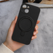 Силіконовий чохол з мікрофіброю і кільцем підставкою для iPhone 13 Black
