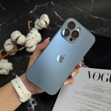 Чохол скляний матовий з захистом камери Matte AG-Glass для iPhone 12 Pro Sea Blue