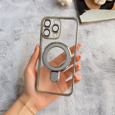 Чехол силиконовый из Magsafe Magnetic case для iPhone 15 Pro Max Silver