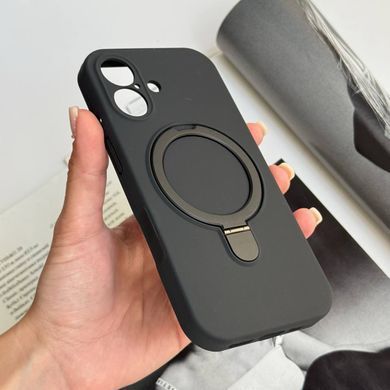 Силиконовый чехол с MagSafe и подставкой для iPhone 16 Plus Black