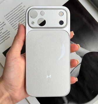 Чохол імітація скла матовий в Style 17 з MagSafe для iPhone 15 Silver